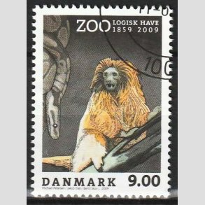FRIM�RKER DANMARK | 2009 - AFA 1581 - Zoologisk Have - 9,00 Kr. flerfarvet - Flot hj�rnestemplet