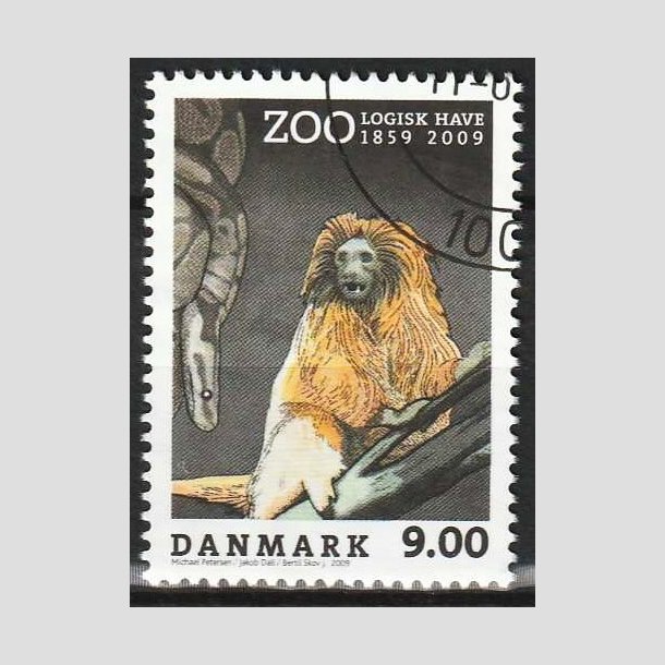 FRIMRKER DANMARK | 2009 - AFA 1581 - Zoologisk Have - 9,00 Kr. flerfarvet - Flot hjrnestemplet