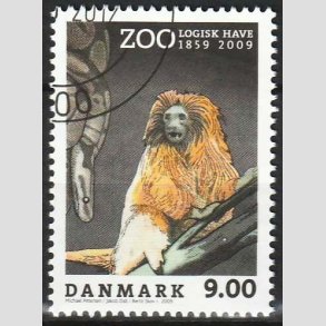 FRIM�RKER DANMARK | 2009 - AFA 1581 - Zoologisk Have - 9,00 Kr. flerfarvet - Flot hj�rnestemplet