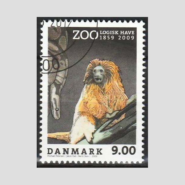 FRIMRKER DANMARK | 2009 - AFA 1581 - Zoologisk Have - 9,00 Kr. flerfarvet - Flot hjrnestemplet