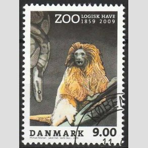 FRIM�RKER DANMARK | 2009 - AFA 1581 - Zoologisk Have - 9,00 Kr. flerfarvet - Flot hj�rnestemplet