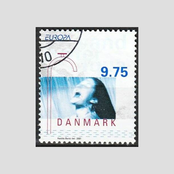 FRIMRKER DANMARK | 2001 - AFA 1284 - Europamrker - 9,75 Kr. flerfarvet - Flot hjrnestemplet