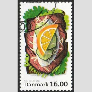 FRIM�RKER DANMARK | 2012 - AFA 1704 - Sm�rrebr�d - 16,00 Kr. flerfarvet - Flot hj�rnestemplet