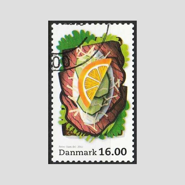 FRIMRKER DANMARK | 2012 - AFA 1704 - Smrrebrd - 16,00 Kr. flerfarvet - Flot hjrnestemplet