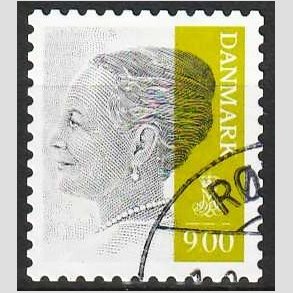 FRIMRKER DANMARK | 2011 - AFA 1644E - Dronning Margrethe - 9,00 Kr. gr/olivgrn - Hjrnestemplet