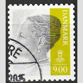 FRIMRKER DANMARK | 2011 - AFA 1644E - Dronning Margrethe - 9,00 Kr. gr/olivgrn - Hjrnestemplet