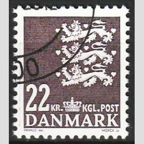 FRIMRKER DANMARK | 2005 - AFA 1415 - Lille Rigsvben - 22,00 Kr. brunviolet - Flot Stemplet