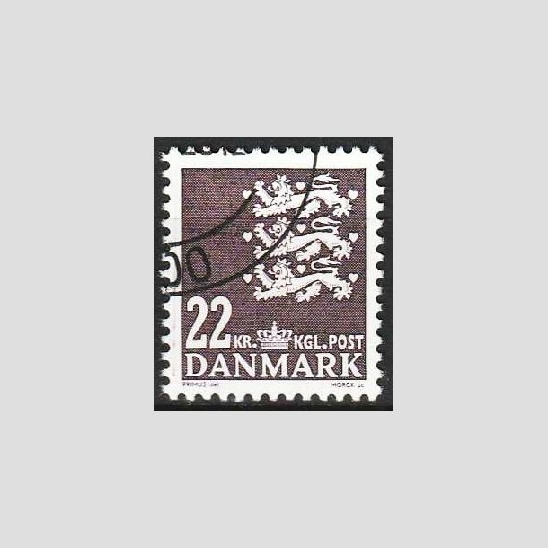 FRIMRKER DANMARK | 2005 - AFA 1415 - Lille Rigsvben - 22,00 Kr. brunviolet - Flot Stemplet