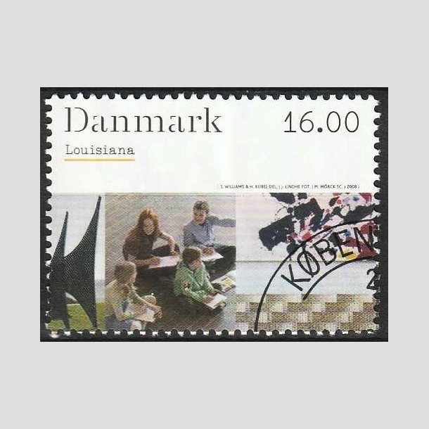 FRIMRKER DANMARK | 2008 - AFA 1542 - Kunstmuseet Louisiana - 16,00 Kr. - Flot hjrnestemplet