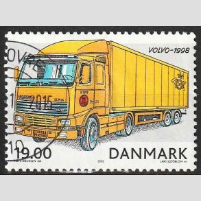 FRIM�RKER DANMARK | 2002 - AFA 1324 - Postk�ret�jer - 19,00 Kr. flerfarvet - Flot Stemplet