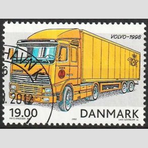 FRIM�RKER DANMARK | 2002 - AFA 1324 - Postk�ret�jer - 19,00 Kr. flerfarvet - Flot Stemplet