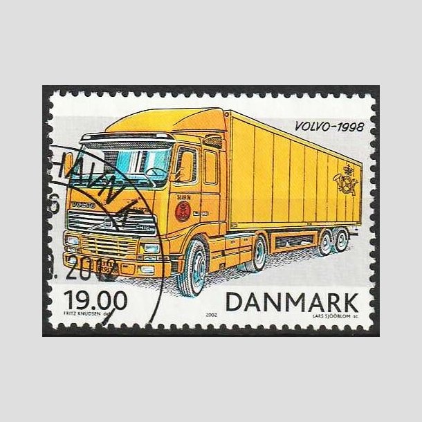 FRIMRKER DANMARK | 2002 - AFA 1324 - Postkretjer - 19,00 Kr. flerfarvet - Flot Stemplet