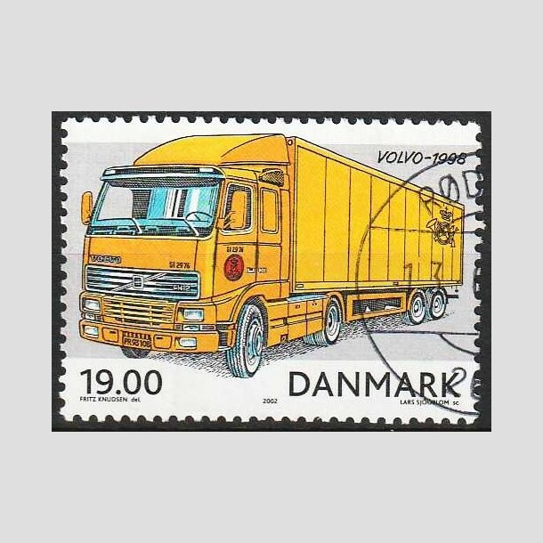 FRIMRKER DANMARK | 2002 - AFA 1324 - Postkretjer - 19,00 Kr. flerfarvet - Flot Stemplet