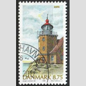FRIM�RKER DANMARK | 1996 - AFA 1127 - Danske fyrt�rne - 8,75 Kr. flerfarvet - Flot hj�rnestemplet