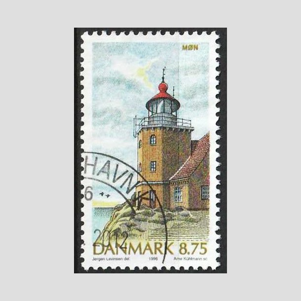 FRIMRKER DANMARK | 1996 - AFA 1127 - Danske fyrtrne - 8,75 Kr. flerfarvet - Flot hjrnestemplet