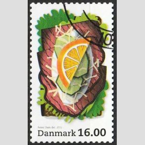 FRIM�RKER DANMARK | 2012 - AFA 1704 - Sm�rrebr�d - 16,00 Kr. flerfarvet - Flot hj�rnestemplet