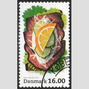FRIM�RKER DANMARK | 2012 - AFA 1704 - Sm�rrebr�d - 16,00 Kr. flerfarvet - Flot hj�rnestemplet