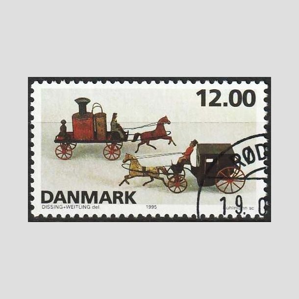 FRIMRKER DANMARK | 1995 - AFA 1106 - Dansk legetj - 12,00 Kr. flerfarvet - Flot hjrnestemplet