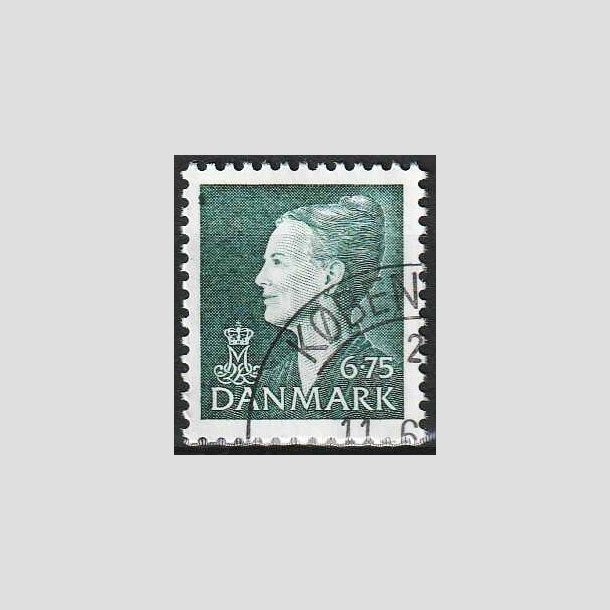 FRIMRKER DANMARK | 1999 - AFA 1203 - Dronning Margrethe II - 6,75 Kr. grn - Flot hjrnestemplet