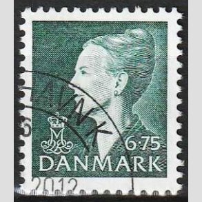 FRIMRKER DANMARK | 1999 - AFA 1203 - Dronning Margrethe II - 6,75 Kr. grn - Flot hjrnestemplet