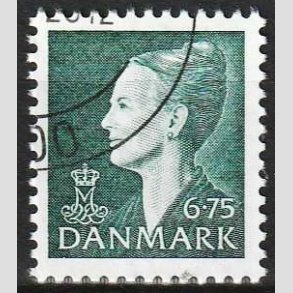 FRIMRKER DANMARK | 1999 - AFA 1203 - Dronning Margrethe II - 6,75 Kr. grn - Flot hjrnestemplet