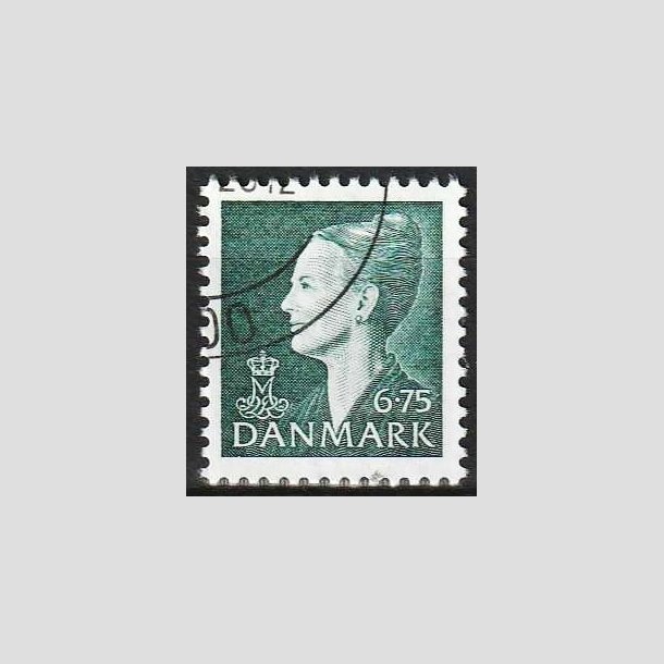 FRIMRKER DANMARK | 1999 - AFA 1203 - Dronning Margrethe II - 6,75 Kr. grn - Flot hjrnestemplet