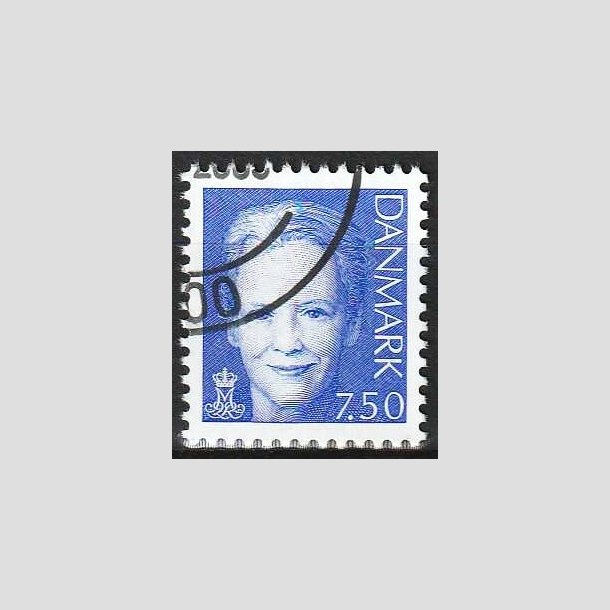 FRIMRKER DANMARK | 2005 - AFA 1413 - Dronning Margrethe II - 7,50 bl - Flot hjrnestemplet