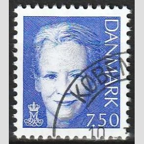 FRIMRKER DANMARK | 2005 - AFA 1413 - Dronning Margrethe II - 7,50 bl - Flot hjrnestemplet