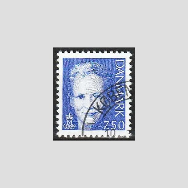 FRIMRKER DANMARK | 2005 - AFA 1413 - Dronning Margrethe II - 7,50 bl - Flot hjrnestemplet