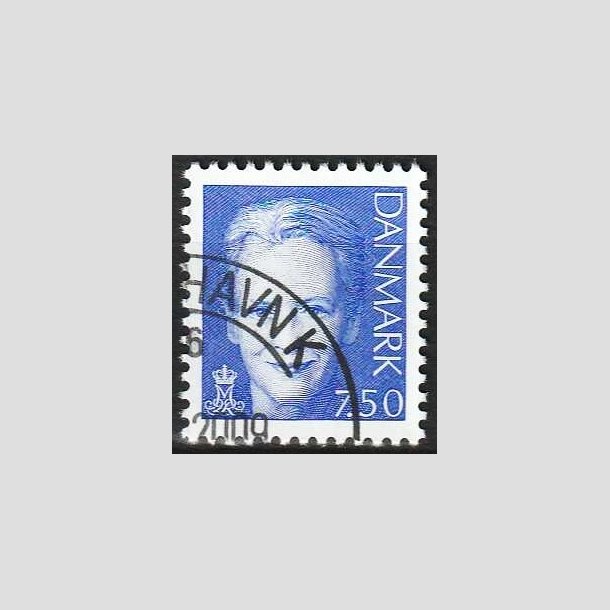 FRIMRKER DANMARK | 2005 - AFA 1413 - Dronning Margrethe II - 7,50 bl - Flot hjrnestemplet