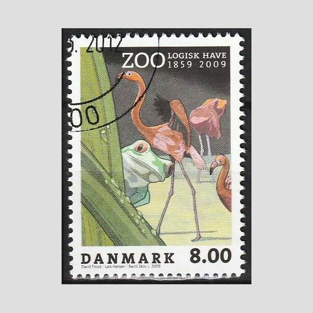 FRIMRKER DANMARK | 2009 - AFA 1580 - Zoologisk Have - 8,00 Kr. flerfarvet - Flot hjrnestemplet