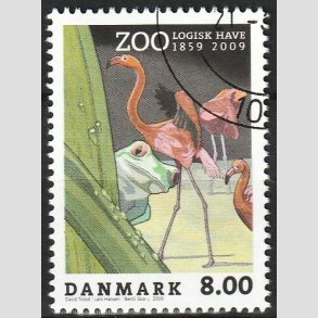 FRIM�RKER DANMARK | 2009 - AFA 1580 - Zoologisk Have - 8,00 Kr. flerfarvet - Flot hj�rnestemplet