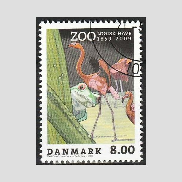 FRIMRKER DANMARK | 2009 - AFA 1580 - Zoologisk Have - 8,00 Kr. flerfarvet - Flot hjrnestemplet