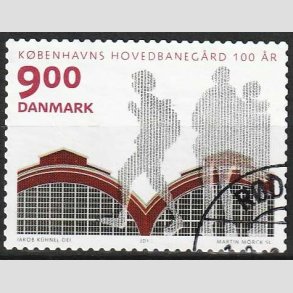 FRIM�RKER DANMARK | 2011 - AFA 1677A - KBH Hovedbaneg�rd 100 �r - 9,00 Kr. - Flot hj�rnestemplet