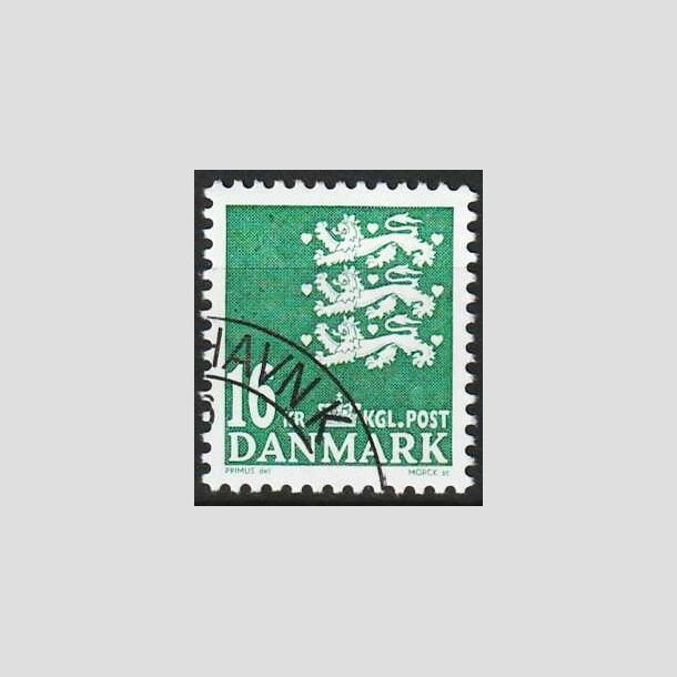 FRIMRKER DANMARK | 2008 - AFA 1531 - Lille Rigsvben - 16,00 Kr. mrkgrn - Flot hjrnestemplet