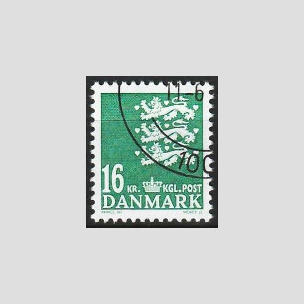 FRIMRKER DANMARK | 2008 - AFA 1531 - Lille Rigsvben - 16,00 Kr. mrkgrn - Flot hjrnestemplet