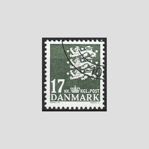 FRIMRKER DANMARK | 2006 - AFA 1454 - Lille Rigsvben - 17,00 Kr. mrkgrn - Flot hjrnestemplet 