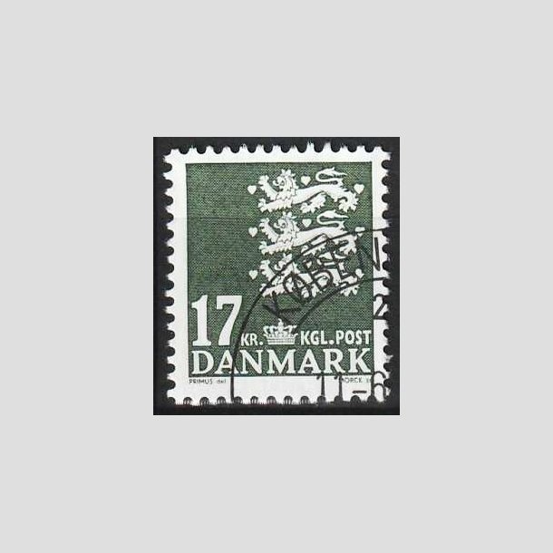 FRIMRKER DANMARK | 2006 - AFA 1454 - Lille Rigsvben - 17,00 Kr. mrkgrn - Flot hjrnestemplet 