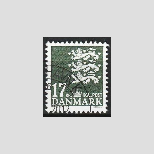 FRIMRKER DANMARK | 2006 - AFA 1454 - Lille Rigsvben - 17,00 Kr. mrkgrn - Flot hjrnestemplet 