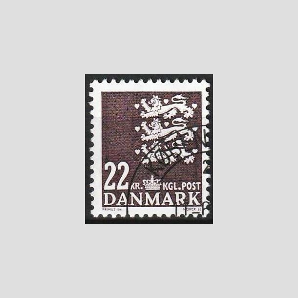 FRIMRKER DANMARK | 2005 - AFA 1415 - Lille Rigsvben - 22,00 Kr. brunviolet - Flot Stemplet