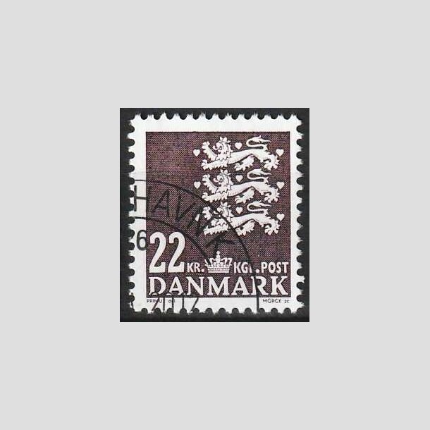 FRIMRKER DANMARK | 2005 - AFA 1415 - Lille Rigsvben - 22,00 Kr. brunviolet - Flot Stemplet