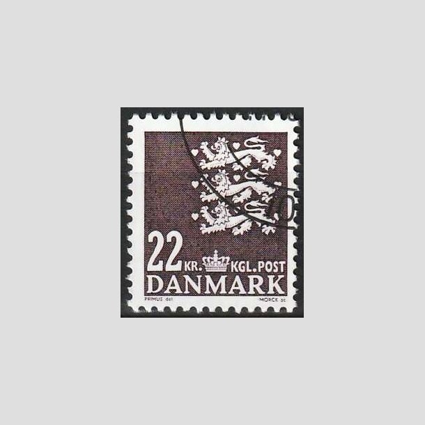 FRIMRKER DANMARK | 2005 - AFA 1415 - Lille Rigsvben - 22,00 Kr. brunviolet - Flot Stemplet