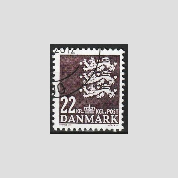 FRIMRKER DANMARK | 2005 - AFA 1415 - Lille Rigsvben - 22,00 Kr. brunviolet - Flot Stemplet