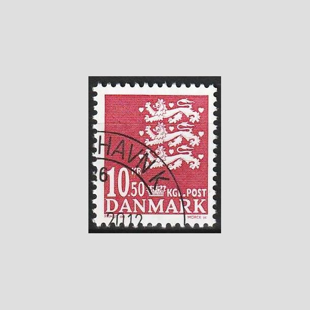 FRIMRKER DANMARK | 2009 - AFA 1562 - Lille Rigsvben - 10,50 Kr. rd - Flot hjrnestemplet