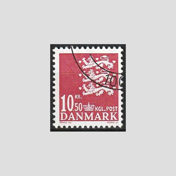 FRIMRKER DANMARK | 2009 - AFA 1562 - Lille Rigsvben - 10,50 Kr. rd - Flot hjrnestemplet