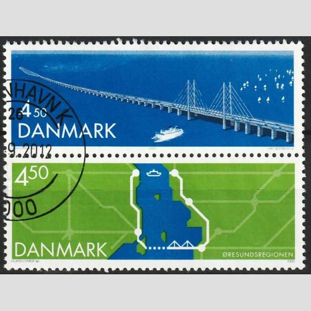 FRIMRKER DANMARK | 2000 - AFA 1254-55 - resundsforbindelsen - lodret par - Flot Stemplet