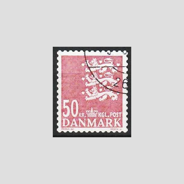 FRIMRKER DANMARK | 2010 - AFA 824E - Lille Rigsvben - 50,00 Kr. rd - Flot hjrnestemplet