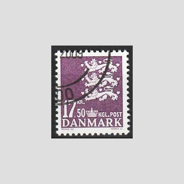 FRIMRKER DANMARK | 2007 - AFA 1491 - Lille Rigsvben - 17,50 Kr. violet - Flot hjrnestemplet