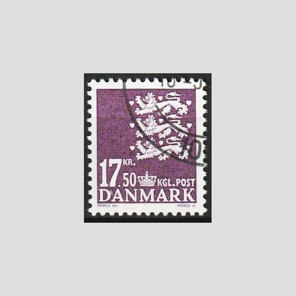 FRIMRKER DANMARK | 2007 - AFA 1491 - Lille Rigsvben - 17,50 Kr. violet - Flot hjrnestemplet