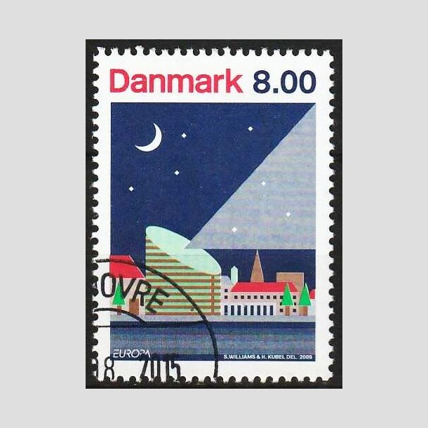 FRIMRKER DANMARK | 2009 - AFA 1577 - Astronomi - 8,00 Kr. flerfarvet - Flot hjrnestemplet